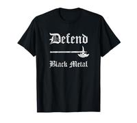 Defend Black Metal Atheist Baphomet Satan Death Vintage Maglietta