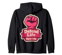 Defend Life PRO-Life - Pugno sollevato da Donna Felpa con Cappuccio