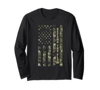 Defend The Flow American Flag Camouflage Patriotic USA Maglia a Manica