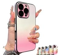 Defendcase Gradient Color Lens-Film All-Inclusive Case, Fully Covered Edge Anti-Fall Gradient Color Mobile Case. Anti-Slip Sides, for iPhone 16/15/14/13/12pro Max (15 plus,B)