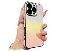 Defendcase Gradient Color Lens-Film All-Inclusive for iPhone Case, Full Coverage Protective Case, Anti-Slip Shockproof Design for iPhone 16/15/14/13/12 Pro Max(16 pro,Yellow)