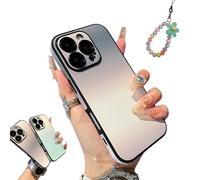 Defendcase Gradient Color Lens Film All Inclusive for iPhone Case, Fully Covered Edge Anti-Fall Gradient Color Mobile Case, for iPhone 16/15/14/13/12Pro Max (Grey + Logo,12 Pro)