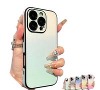 Defendcase Gradient Color Lens-Film All-Inclusive for iPhone Case, Fully Covered Edge Anti-Fall Gradient Color Mobile Case, For iPhone 16/15/14/13/12Pro Max (for iPhone 12Pro,Green)