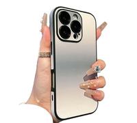 Defendcase Gradient Color Lens-Film All-Inclusive for iPhone Case, Fully Covered Edge Anti-Slip Sides Gradient Color for iPhone 16/15/14/13/12 Pro Max (Gray,12)