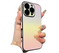 Defendcase Gradient Color Lens-Film All-Inclusive for iPhone Case, Fully Covered Edge Anti-Slip Sides Gradient Color for iPhone 16/15/14/13/12 Pro Max (Yellow,15 promax)