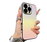 Defendcase Gradient Color Lens-Film All-Inclusive for iPhone Case, Fully Covered Gradient Pink Phone Case for iPhone 16/15/14/13/12 ProMax (Yellow,14 Pro)