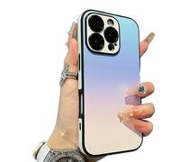 Defendcase Gradient Color Lens-Film All-Inclusive for iPhone Case, Fully Covered Gradient Pink Phone Case for iPhone 16/15/14/13/12 ProMax (Blue,13)