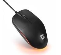 Defender Azora MB-241 - Mouse ottico USB da 1200 DPI con illuminazione a LED arcobaleno, simmetrico, Full-Size Ufficio Mouse per PC laptop, Plug & Play (nero)