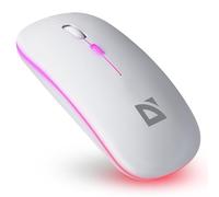 Defender Coda MB-261 - Mouse Bluetooth e 2.4GHz Ricaricabile, Slim Design, Silent Click, 1600 DPI, Mouse Wireless per Laptop Tablet (Bianco)