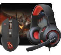 Defender Set di cuffie da gioco, mouse e tappetino per il mouse 3 in 1