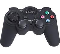 Defender Game Racer Turbo RS3 Gamepad con filo, USB-PS2/3, 12 Tasti, Nero