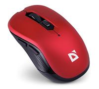 Defender Gassa MM-105 - Mouse Wireless 5 Tasti Silent Click, 1600 DPI, Ergonomico Ufficio Mouse con Tasti Daumenti per PC Laptop (Rosso)
