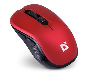 Defender Gassa MM-105 - Mouse Wireless 5 Tasti Silent Click, 1600 DPI, Ergonomico Ufficio Mouse con Tasti Daumenti per PC Laptop (Rosso)