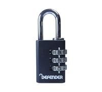 DEFENDER - Lucchetto a combinazione nero fuso 30mm
