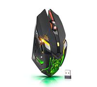 defender® Mouse da gioco senza fili, con illuminazione a LED (on/off), edizione software/macro, 3200 DPI