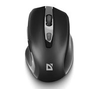 Defender Prime MB-053 - Mouse ottico senza fili, mouse ergonomico Silent-Click Office con sensore PixArt e 6 pulsanti (nero)