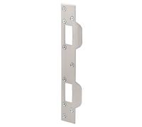 Defender Security U 10385 Porta Strike, adatto per 5-1/2 "-6". Centri di foro, acciaio, nichelato satinato, confezione da 1