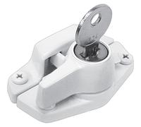 Defender Security U 9928 - Serratura di sicurezza con chiave, per finestre in alluminio, vinile o legno, fori centrali da 5,1 cm, in zinco pressofuso resistente, colore: bianco (confezione da 72)