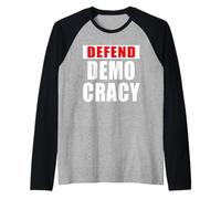 DEFENDI DEMOCRAZIA Bold Maglia con Maniche Raglan