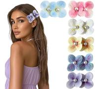 DEFGNOP 6 paia fermagli per capelli a forma di fiore di perla, mollettone fiore, adatti sia per capelli folti che radi, ideali per la spiaggia, le feste e lo styling