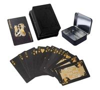 DEFGNOP Mazzo di Carte da Gioco Black Rose con Scatola Portaoggetti, Plastica Impermeabile novità, perfetto per Gioco di Carte, Poker e Magia