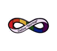 DefineNormal - Spilla smaltata colorata con simbolo dell'infinito, per la consapevolezza dell'autismo, per vestiti, zaini, decorazione, Metallo