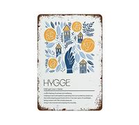 Definizione di Hygge, stampa d'arte popolare in stile scandinavo, decorazione per la casa con parola danese, cartello in metallo vintage, decorazioni divertenti per la casa, bar, caffetteria, fattori