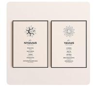 Definizione di Yoga, Dipinto su Tela, Yama Niyama, Immagine Artistica da Parete, Poster e Stampe Yoga per Soggiorno, Arredamento per la casa - 50x70cmx2 Senza Cornice