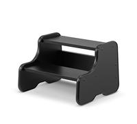 defiPad Sgabello con 2 gradini | Sgabello in legno per bambino | Scala per bambino | Mobile per bagno, cucina, cameretta dai 2 anni (Nero)
