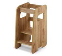 defiPad Torre Montessoriana bambini da 1 anno - Stabile e sicura, Altezza regolabile 3 livelli - Sgabello cucina - Torretta montessoriana/Torre di apprendimento - Learning tower - Rovere