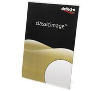 Deflecto Confezione da 12 supporti inclinati per cartelli, formato A4, espositore per cartelli, formato A4, espositore in acrilico, espositore in plexiglas A4, supporto per poster, espositori per