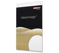 Deflecto Portastampati da parete A4 verticale - 21,2x32,3 cm - 47001 | Cornice in acrilico trasparente per menu, certificati e materiale promozionale. Pre-forato per un facile fissaggio a parete.