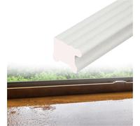 Deflettore antipioggia autoadesivo in gomma, Striscia autoadesiva in gomma for finestra, deflettore pioggia, barriera d'acqua, 300 cm, bianco grigio(A-1 Pc)