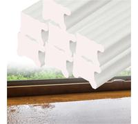 Deflettore antipioggia autoadesivo in gomma, Striscia autoadesiva in gomma for finestra, deflettore pioggia, barriera d'acqua, 300 cm, bianco grigio(A-7 Pcs)