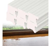 Deflettore antipioggia autoadesivo in gomma, Striscia autoadesiva in gomma for finestra, deflettore pioggia, barriera d'acqua, 300 cm, bianco grigio(A-6 Pcs)