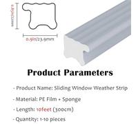 Deflettore antipioggia autoadesivo in gomma, Striscia autoadesiva in gomma for finestra, deflettore pioggia, barriera d'acqua, 300 cm, bianco grigio(A-8 Pcs)