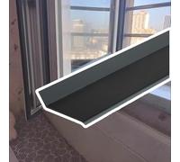 Deflettore antipioggia in gomma, Striscia deflettore antipioggia autoadesiva for davanzale della finestra in gomma, barriera d'acqua, nera, dimensioni multiple(W L 55 MM X 4.5 M)