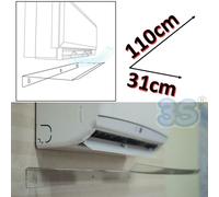 Deflettore aria trasparente per climatizzatore split 110x31x5 (cm)