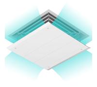Deflettore Condizionatore Quadrato per Bocchetta Dell'aria Condizionata, Guida del Vento su Quattro Lati Deflettori Condizionatore, per Deviatore Aria Condizionatore a Soffitto di Uffici e Centri Comm