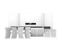 Deflettore d'aria per condizionatore d'aria, deflettore anti-diretto che soffia a 8 vie, regolabile, montaggio a parete, senza trapano, installazione per casa e ufficio, bianco, 20 x 90 cm (base senza