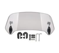 Deflettore d'aria regolabile a clip per moto - Estensione universale per spoiler per parabrezza per moto - ABS trasparente, maggiore sicurezza per il pilota e facile installazione (Marrone scuro)