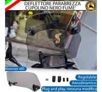 DEFLETTORE PARABREZZA CUPOLINO NERO FUME' REGOLABILE PER PIAGGIO MEDLEY 150