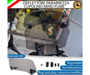 DEFLETTORE PARABREZZA CUPOLINO NERO FUME' REGOLABILE PER SYM NEW DUKE 125