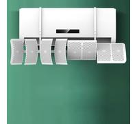 Deflettore per aria condizionata a 8 foglie, regolabile, montaggio a parete, deflettore del flusso d'aria fredda, per casa e ufficio, senza fori, facile installazione, 20 x 90 cm, bianco (filtro a