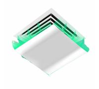 Deflettore per bocchette a soffitto, deflettore dritto per bocchette d'aria da ufficio, deflettori per bocchette a soffitto per pavimento, parete laterale, bianco(45x45cm)