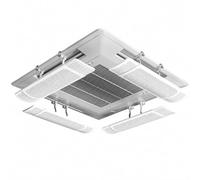 Deflettore per Condizionatore 4 Pezzi, Deflettore Aria Condizionata Regolabile per Unità a Cassetta da Soffitto, Pannello Estensibile 58-90 cm con Clip Metalliche, Angolo 180 Gradi
