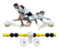 Deflettore per Pallone da Portiere a Linea Singola, Trainer di Riflessi per Calcio 2,75m / 9ft con 2 Sacche d’Acqua - Ausilio di Allenamento con Rimbalzi Imprevedibili per Esercizi da Portiere yellow