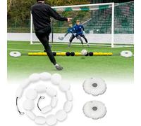 Deflettore per Pallone da Portiere a Linea Singola, Trainer di Riflessi per Calcio 2,75m / 9ft con 2 Sacche d’Acqua - Ausilio di Allenamento con Rimbalzi Imprevedibili per Esercizi da Portiere white