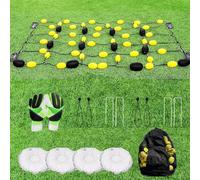 Deflettore per Palloni, Deflettore per Palloni Floor Matrix, Attrezzatura per Allenamento Portiere + 4 Sacche D'acqua, Allenamento Riflessi Imprevedibile per Riflessi E Agilità,2 * 1.6m