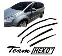 Deflettori Aria Per Ford S-Max 2010-2015 5-Porte Set 4 Antiturbo Antivento Heko